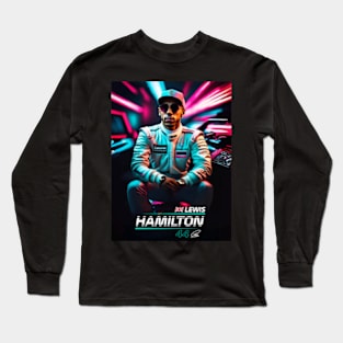 The Legendary Lewis Hamilton - Retro Art Long Sleeve T-Shirt